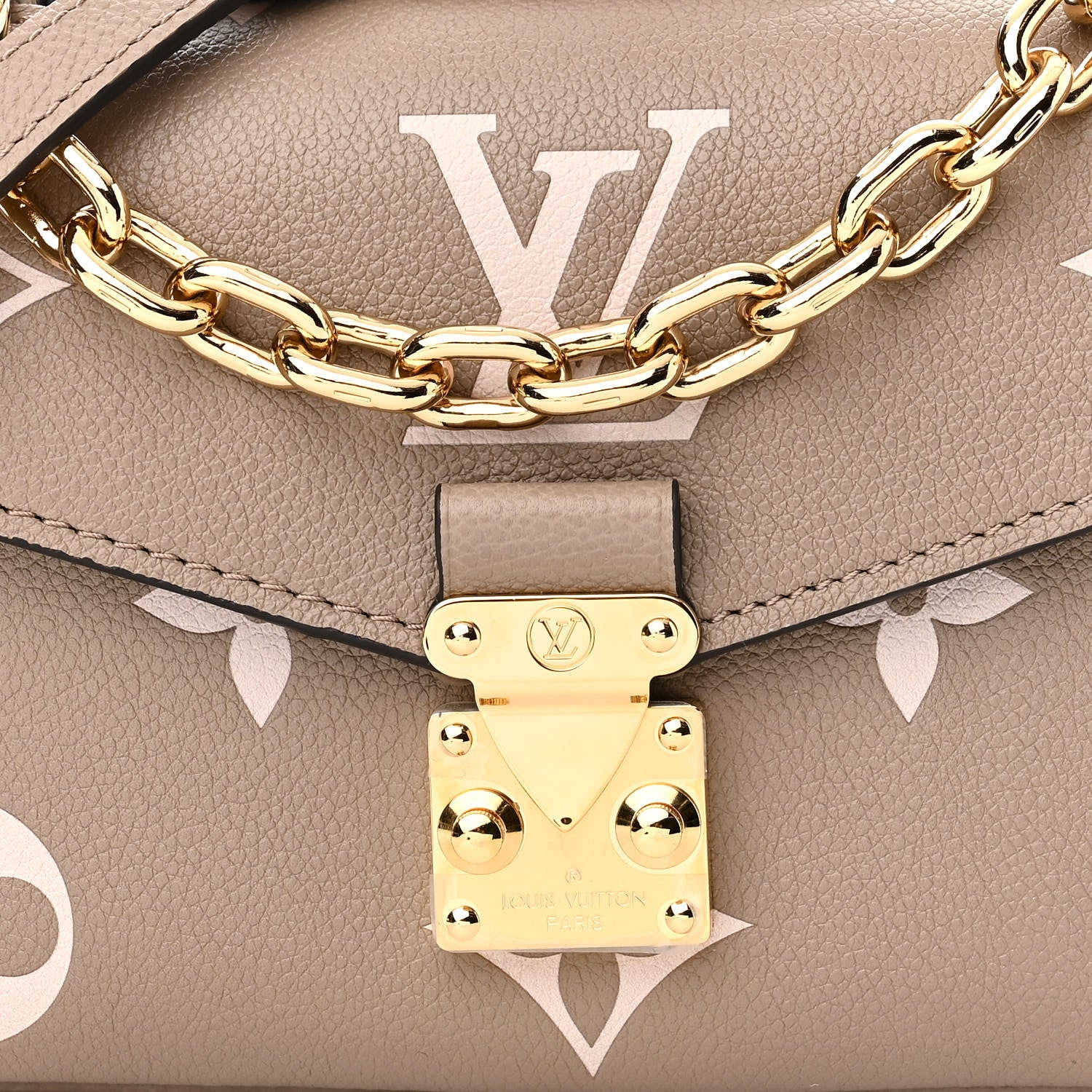 Louis Vuitton Empreinte Monogram Giant Pochette Metis East West Tourterelle Creme 7 of 9