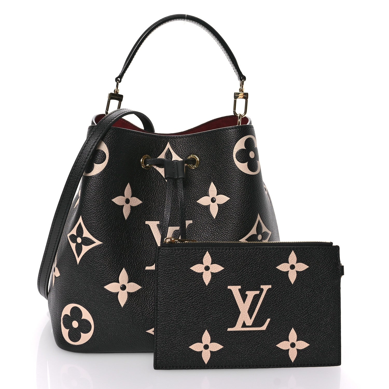 Louis Vuitton Empreinte Monogram Giant Neonoe MM Black Beige 3 of 10