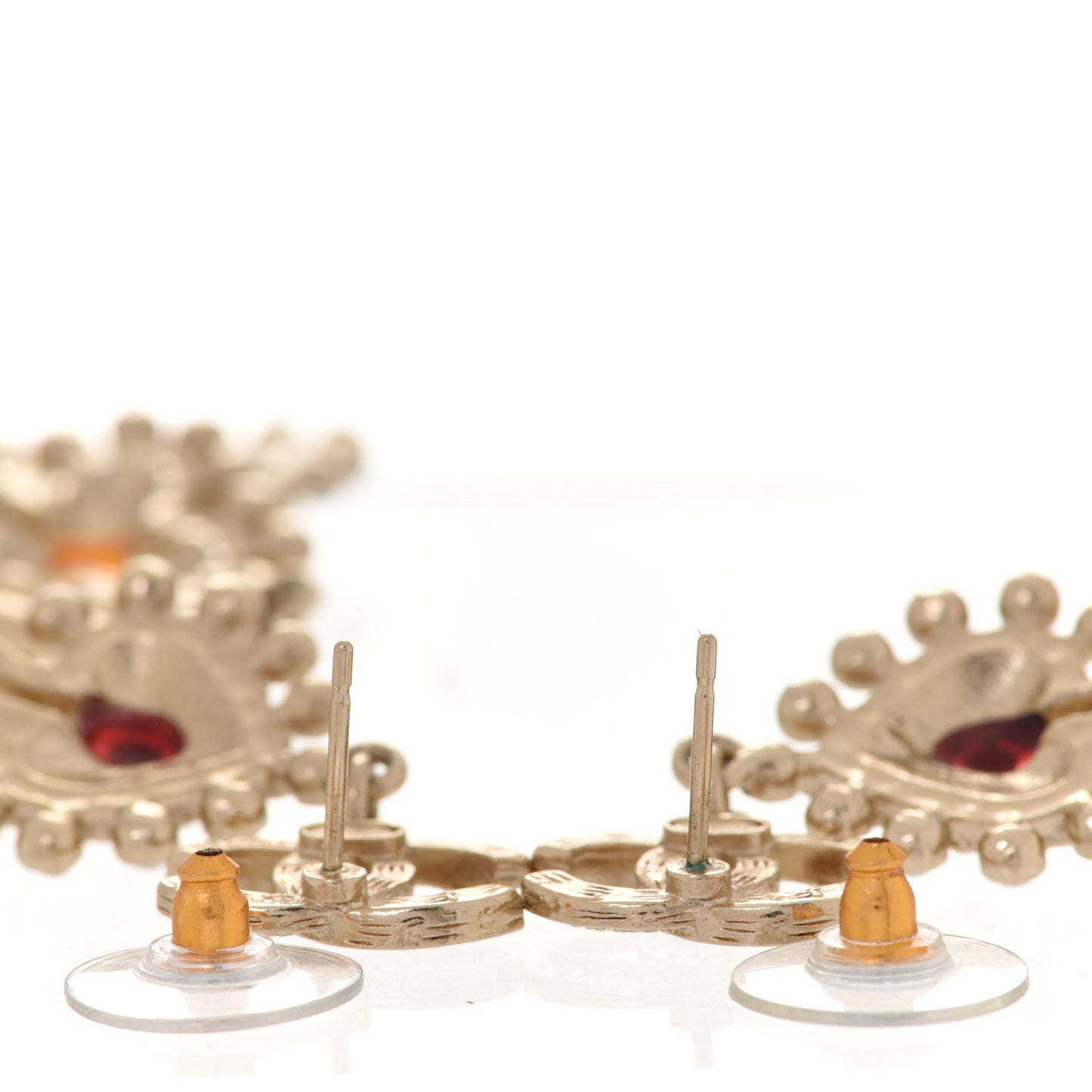 Metal Pearl Spade Diamond Club Heart Long Drop Earrings Gold Multicolor