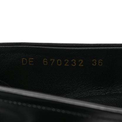 Saint Laurent Patent Calfskin Penny Loafers 36 Black 7 of 9