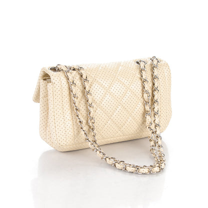 Chanel Aged Calfskin Perforated Small Flap Beige Clair 3 of 7