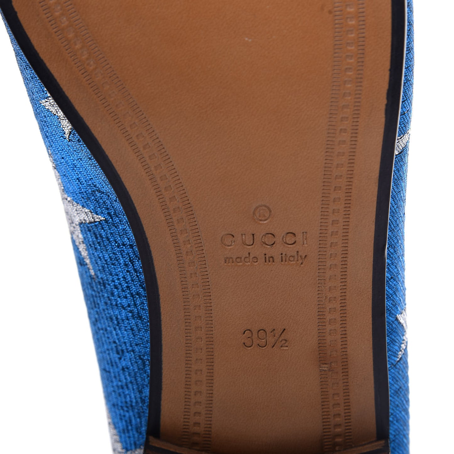 Lurex Calfskin Starry Sky Womens Jordaan Loafers 39.5 Bluette Silver