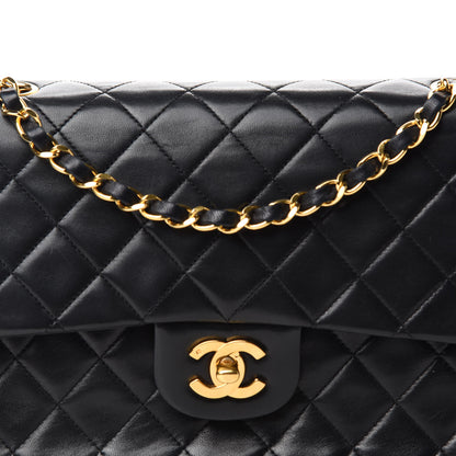 Chanel Lambskin Quilted Medium Double Flap Black 14 of 14