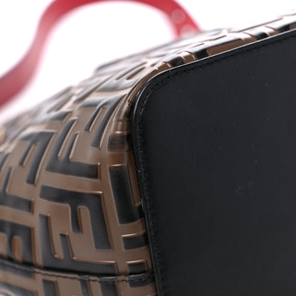 Fendi Vitello Grace F is Fendi Bi-Color FF 1974 Embossed Grande Mon Tresor Bucket Bag Maya Black Fragola 9 of 13