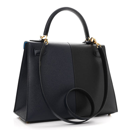 Hermes Epsom Casaque Kelly Sellier 28 Bleu Indigo Black Bleu Frida 3 of 12