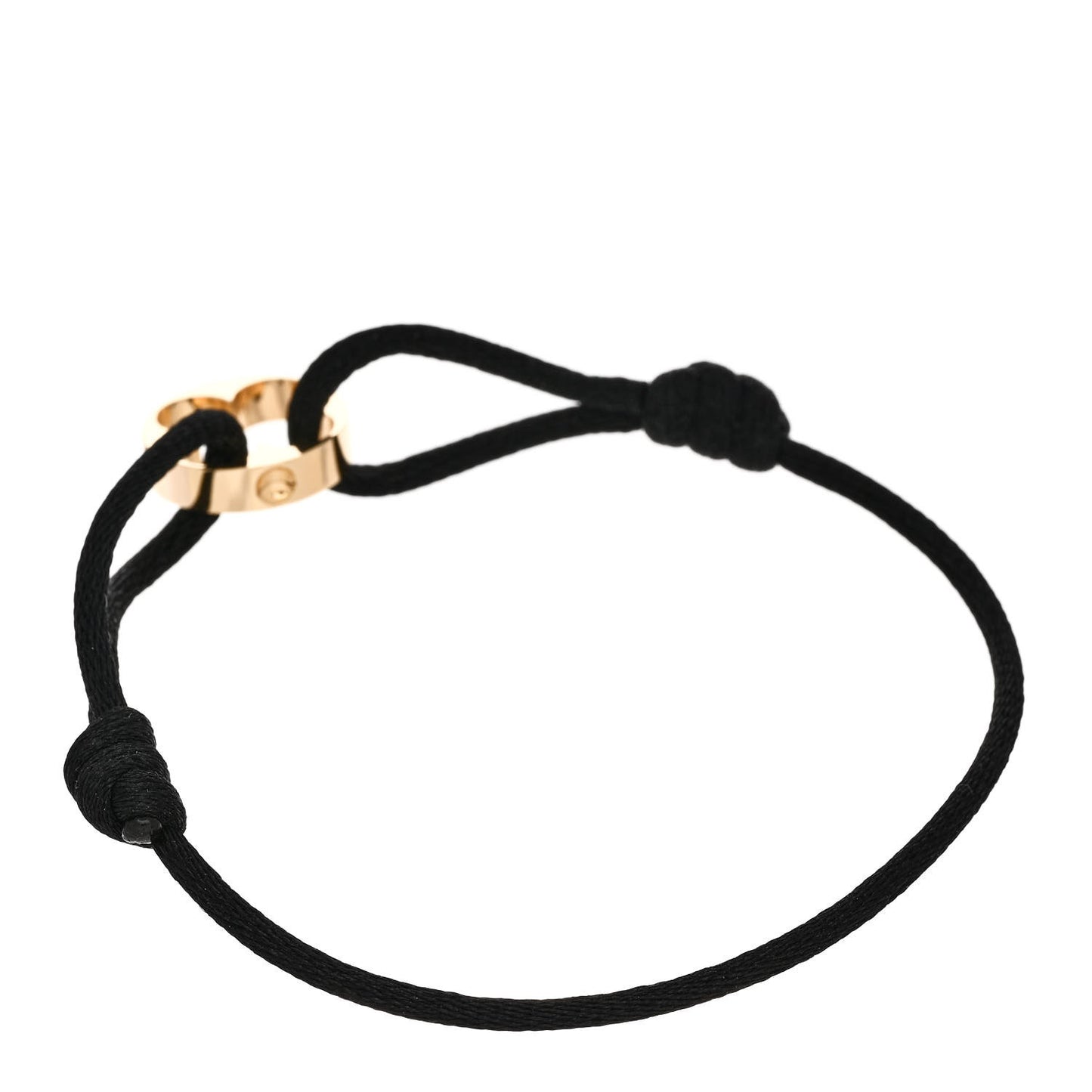 18K Yellow Gold Empreinte Adjustable Cord Bracelet Black