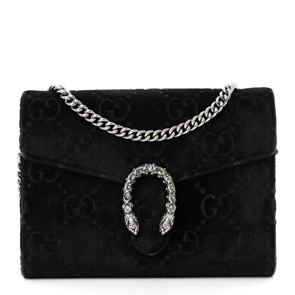 Gucci Velvet GG Monogram Mini Dionysus Chain Wallet Blue Beige Black 1 of 17