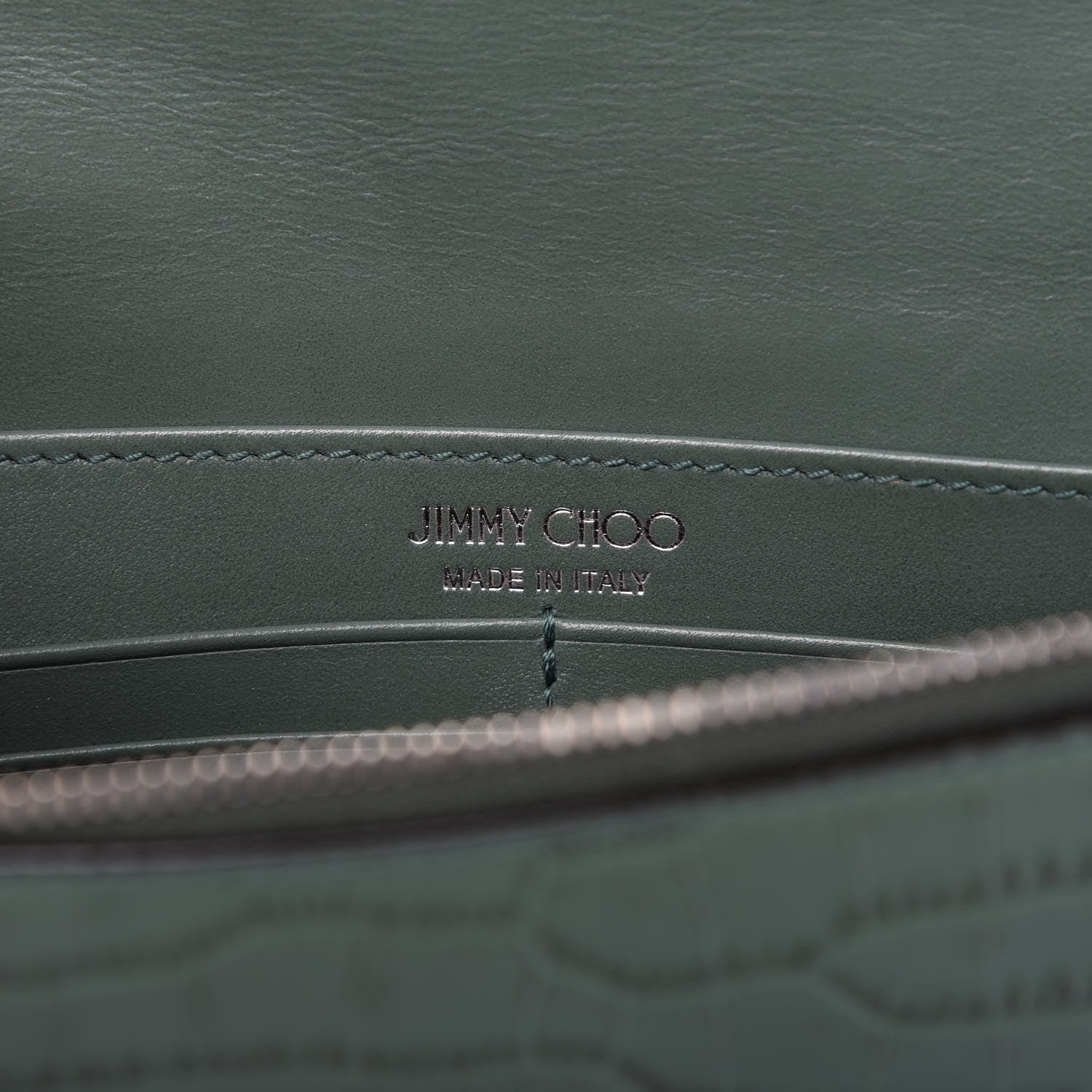 Jimmy Choo Calfskin Crocodile Embossed Palace Crossbody Green 8 of 10