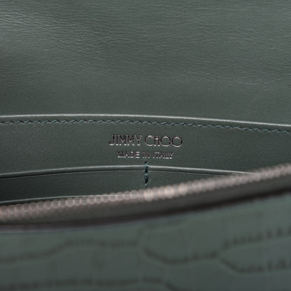 Jimmy Choo Calfskin Crocodile Embossed Palace Crossbody Green 8 of 10