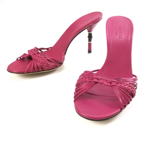 Gucci Leather Bamboo Slides Pink 6 B 1 of 7
