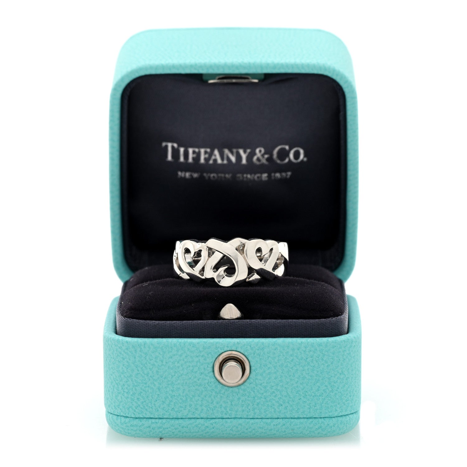 Tiffany Sterling Silver Paloma Picasso Loving Heart Band Ring 56 7.5 6 of 6