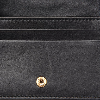 Gucci Calfskin Matelasse Cicada Stud GG Marmont Card Case Wallet Black 6 of 8