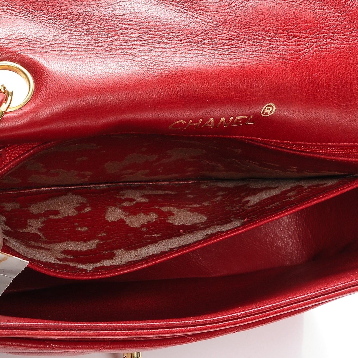 Lambskin Quilted Medium Single Flap Red