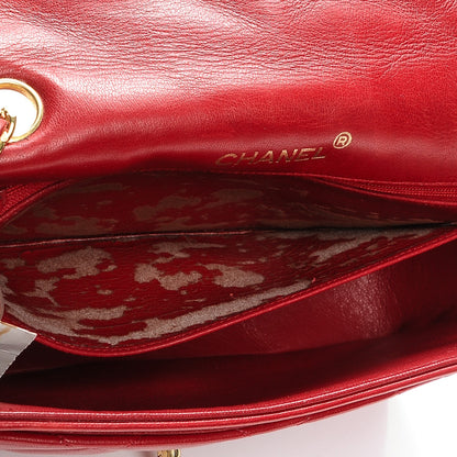 Chanel Lambskin Quilted Medium Single Flap Red 6 of 10