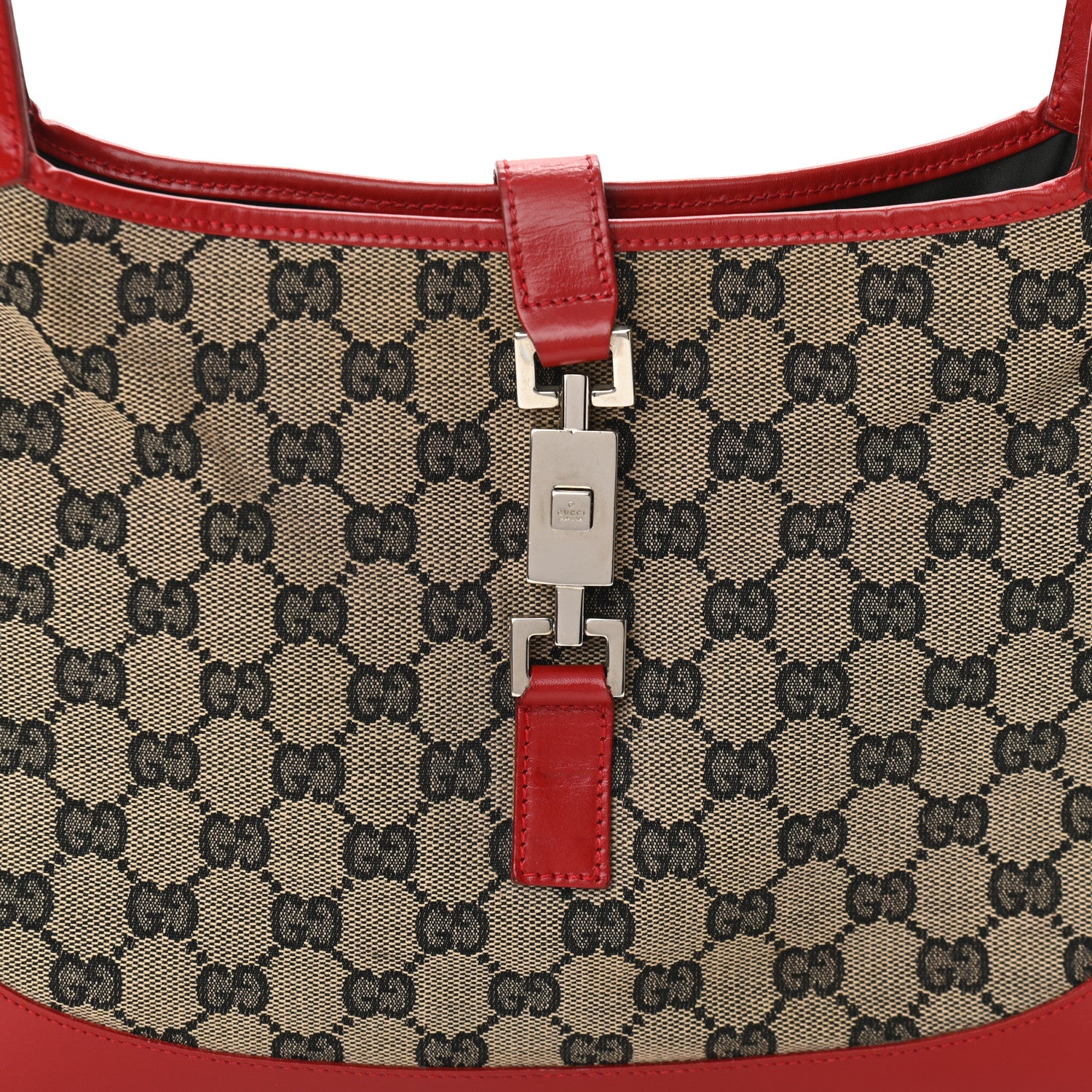 Gucci Monogram Jackie O Hobo Beige Blue Red 8 of 12