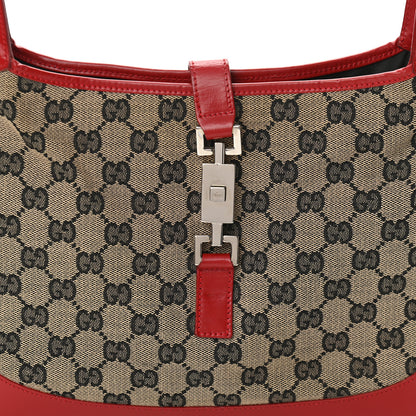 Gucci Monogram Jackie O Hobo Beige Blue Red 8 of 12