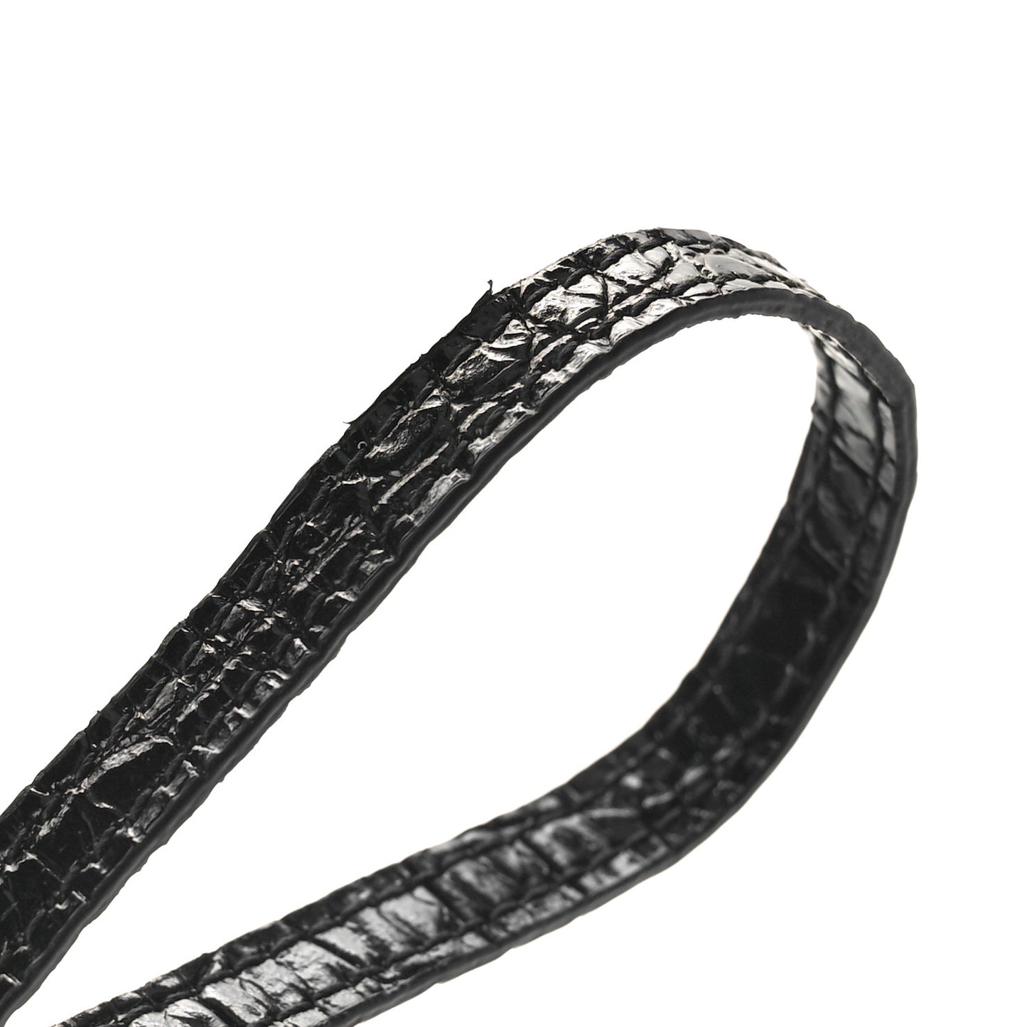 Crocodile Embossed Monogram Phone Holder Crossbody Black