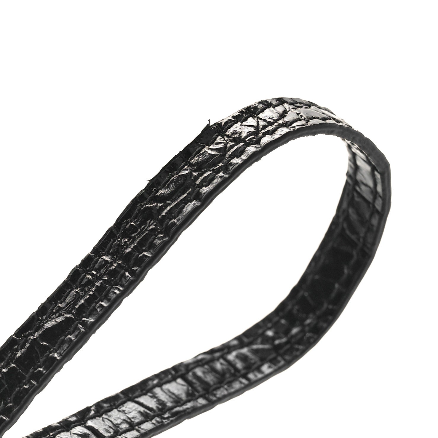 Saint Laurent Crocodile Embossed Monogram Phone Holder Crossbody Black 9 of 9