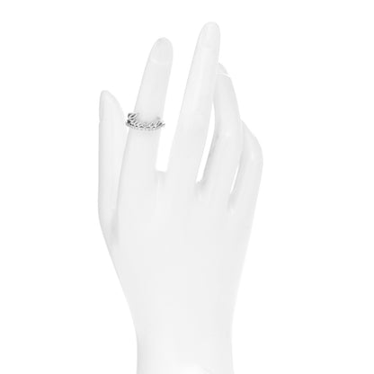 Gucci 18K White Gold Diamond Logo Script Ring 51 5.75 2 of 5