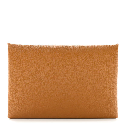 Hermes Chevre Mysore Verso Calvi Card Case Caramel Vert Fizz 1 of 9