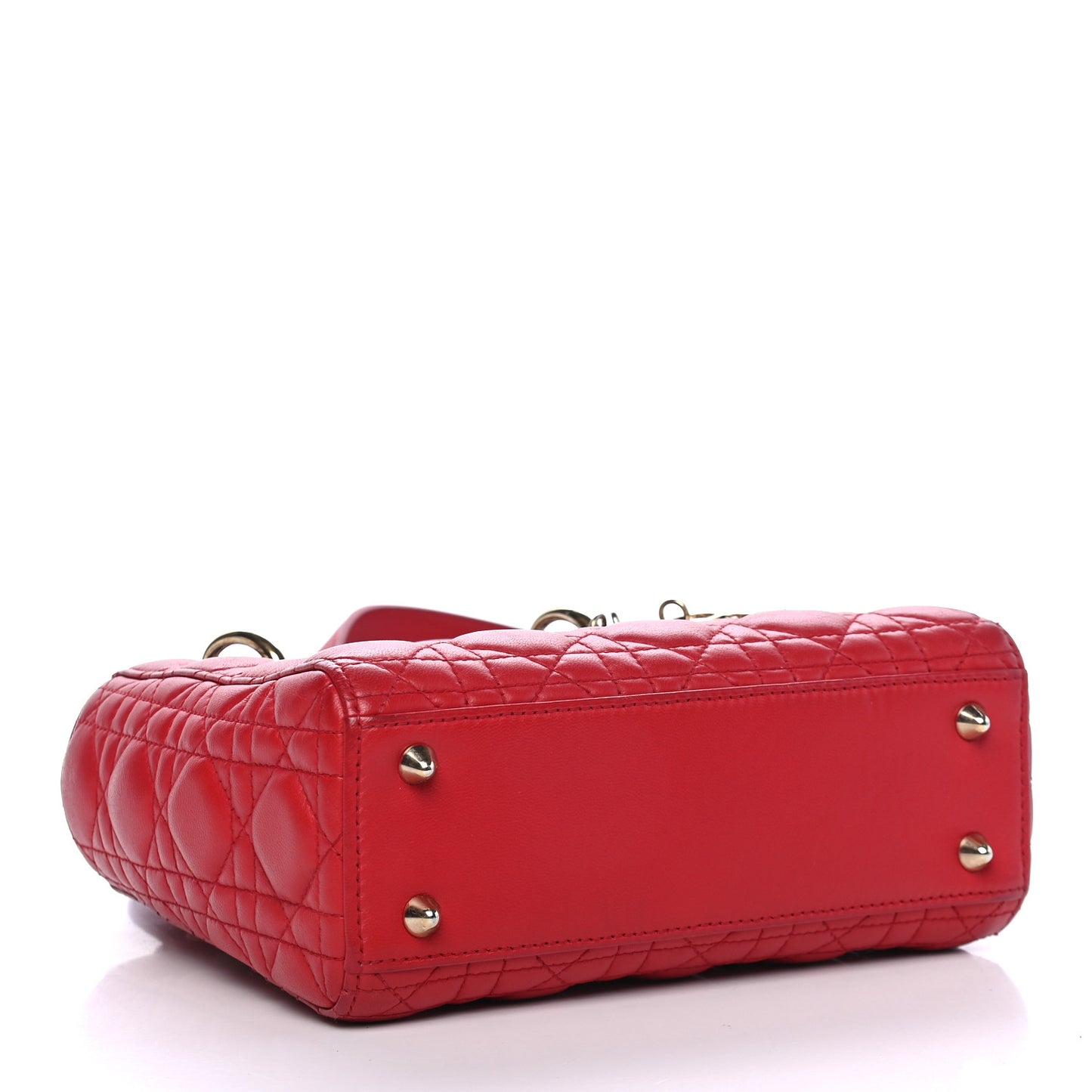Lambskin Cannage Small Lucky Badges My Lady Dior Red