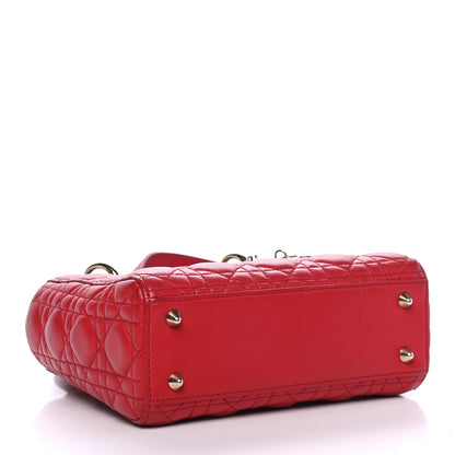 Christian Dior Lambskin Cannage Small Lucky Badges My Lady Dior Red 4 of 11