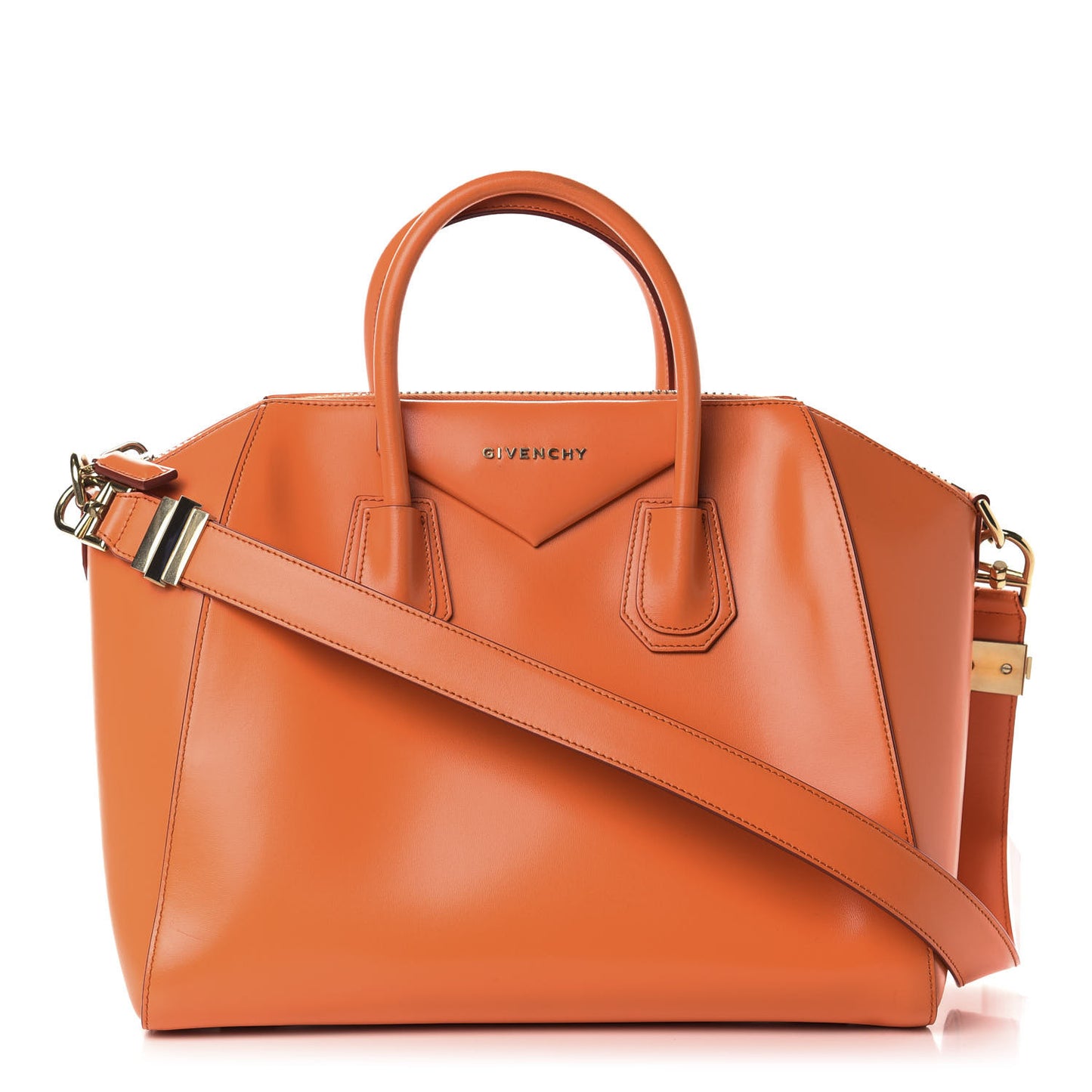 Shiny Lord Calfskin Medium Antigona Orange