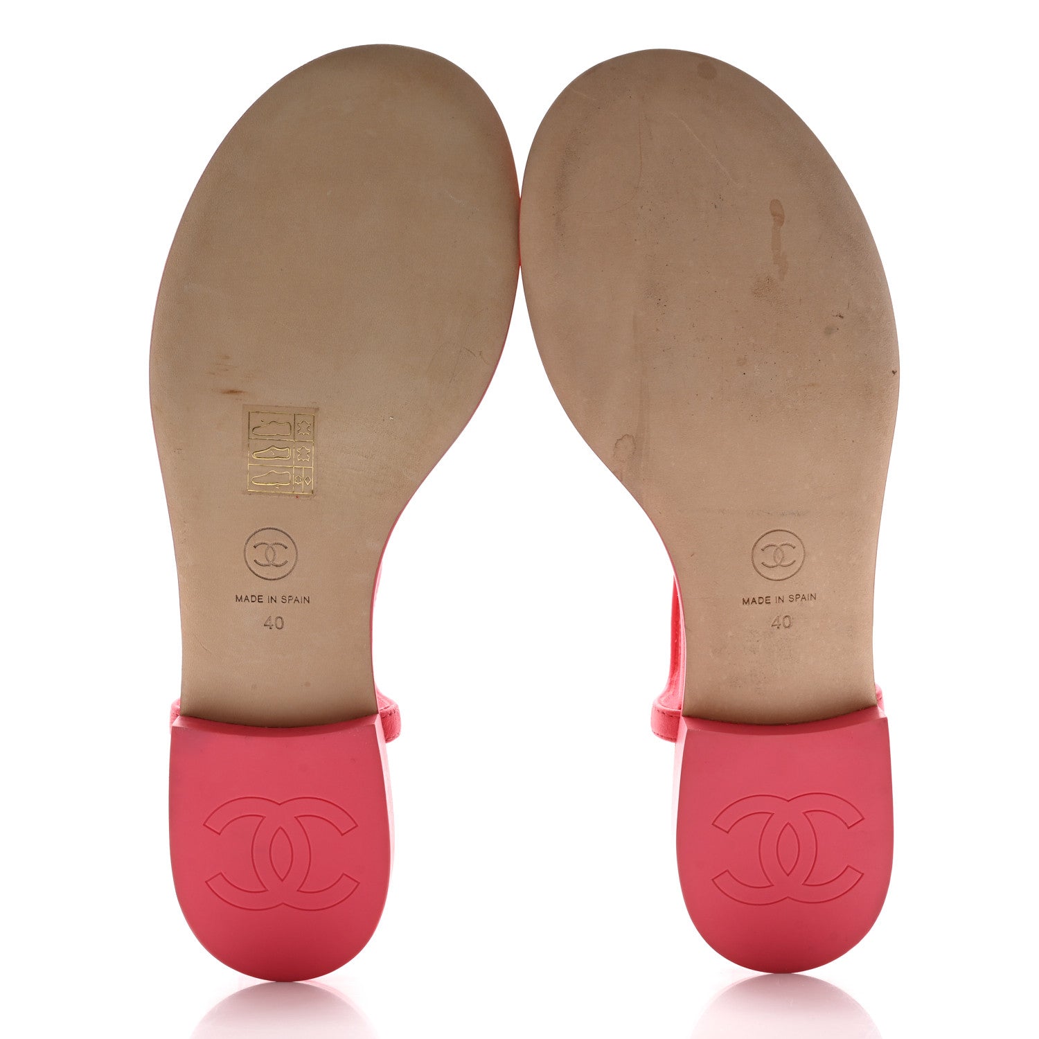Chanel Lambskin CC Thong Sandals 40 Pink 5 of 9