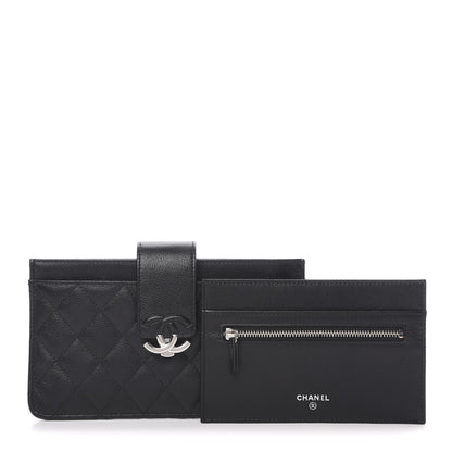 Chanel Caviar Quilted CC Box Strap Pouch Black 2 of 11