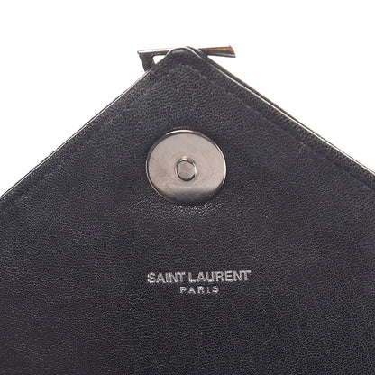 Saint Laurent Sheepskin Matelasse Chevron Monogram Large College Satchel Black 8 of 11