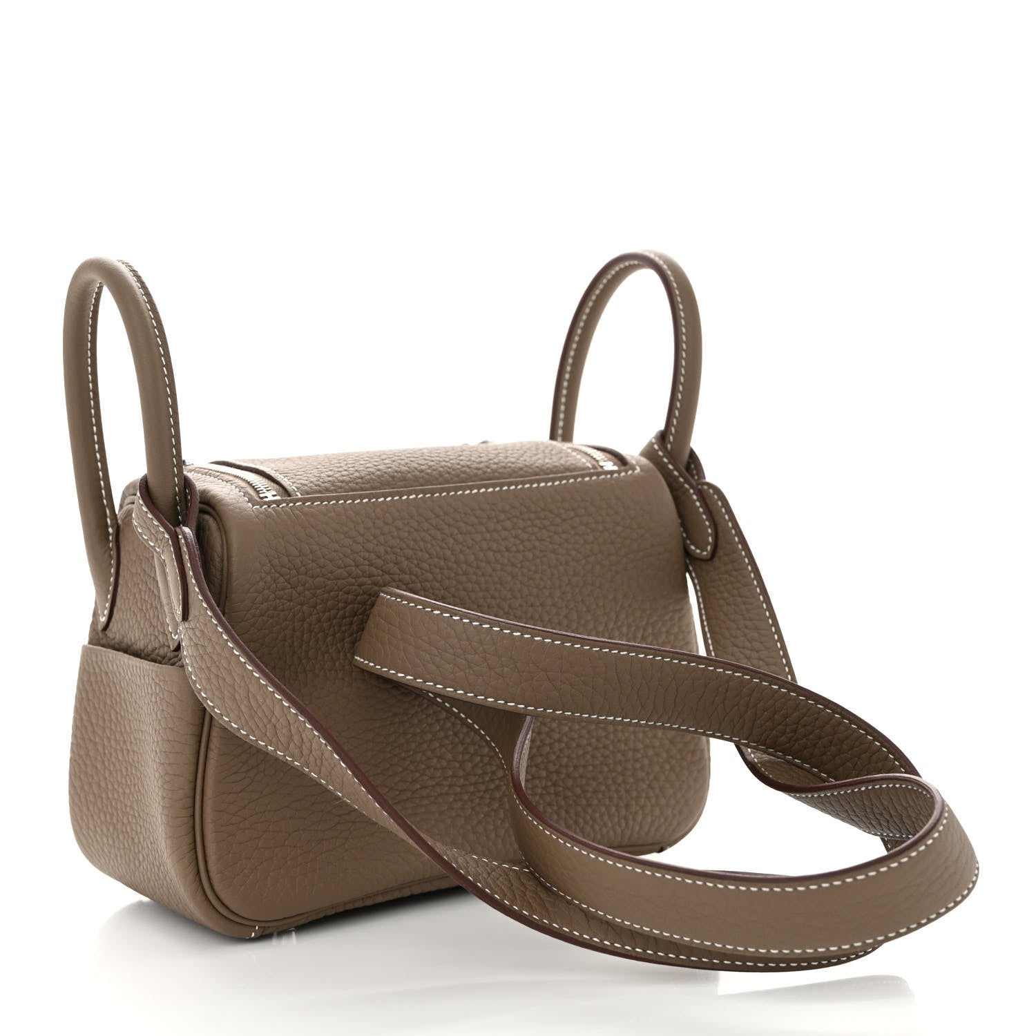 Hermes Taurillon Clemence Mini Lindy 20 Etoupe 3 of 10