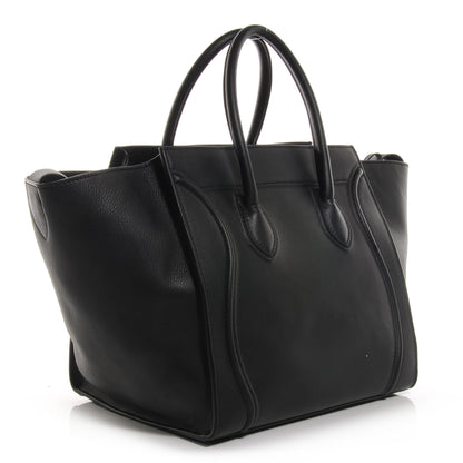 Celine Supple Calfskin Medium Phantom Luggage Black 3 of 9