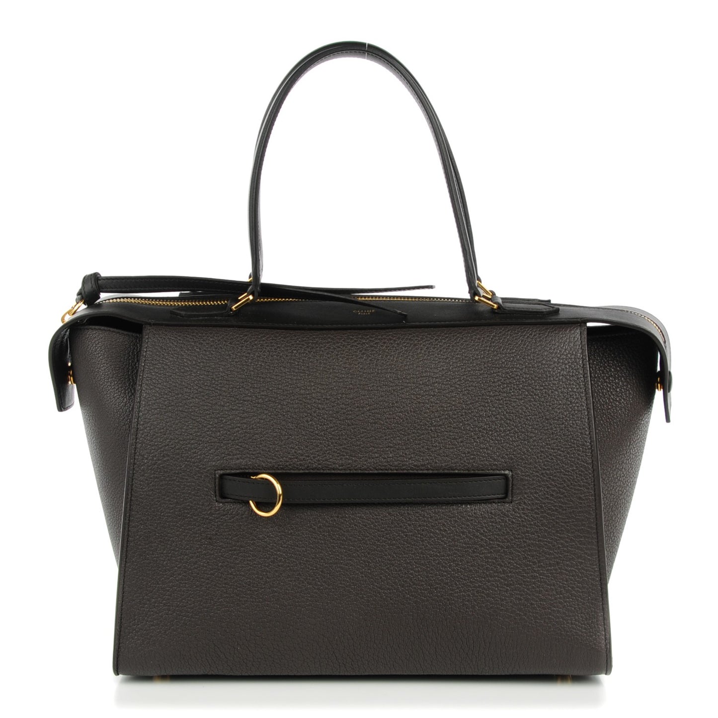 Goatskin Smooth Calfskin Small Ring Bag Dark Taupe