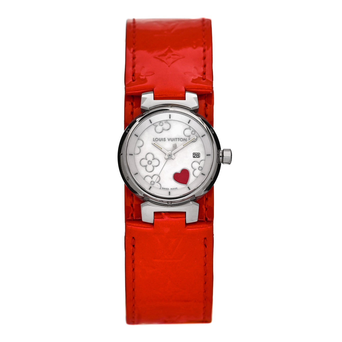 Stainless Steel Vernis 28mm Tambour Lovely Heart Quartz Watch