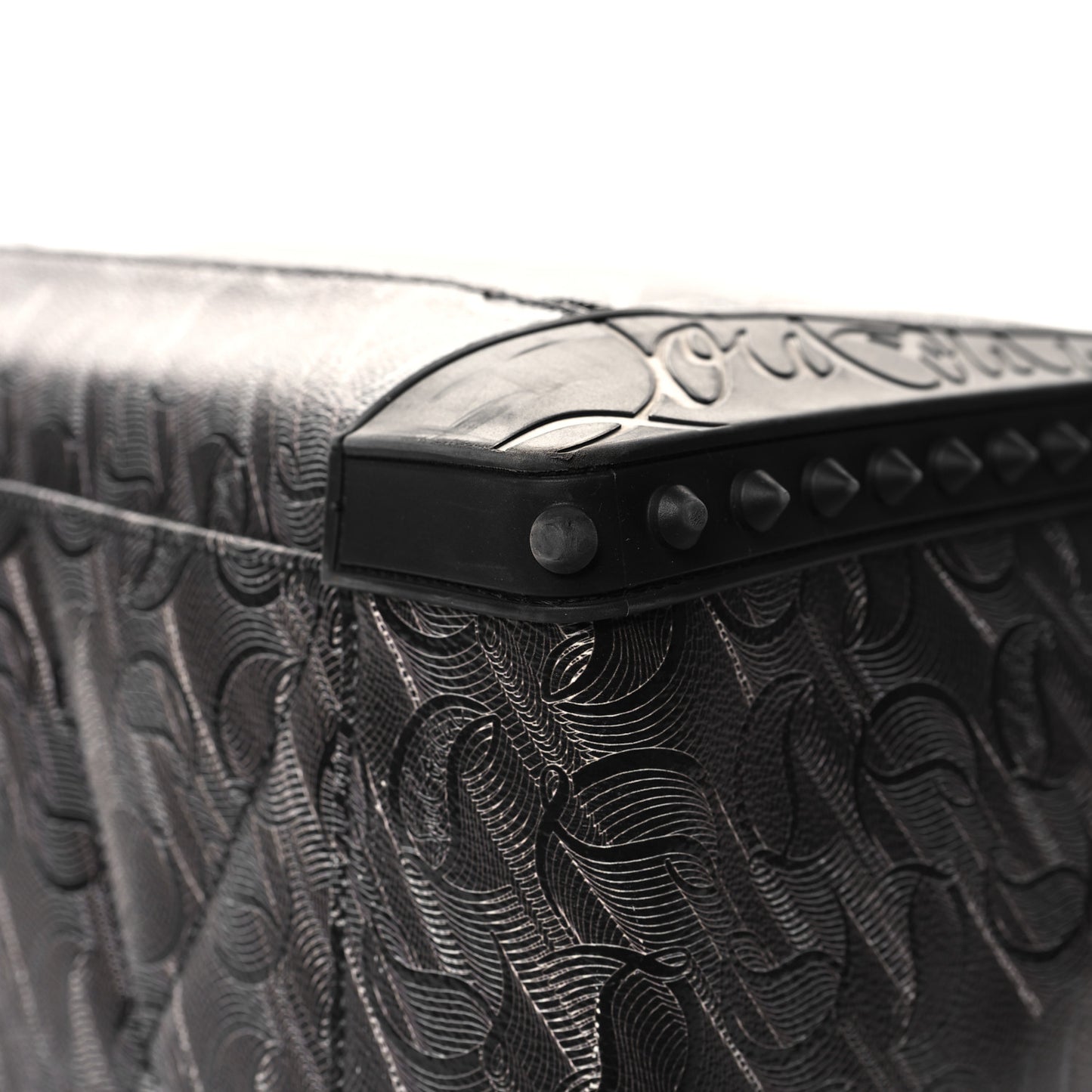 Toile Monogram Calfskin Printed Spikes Sneakender Duffle Black