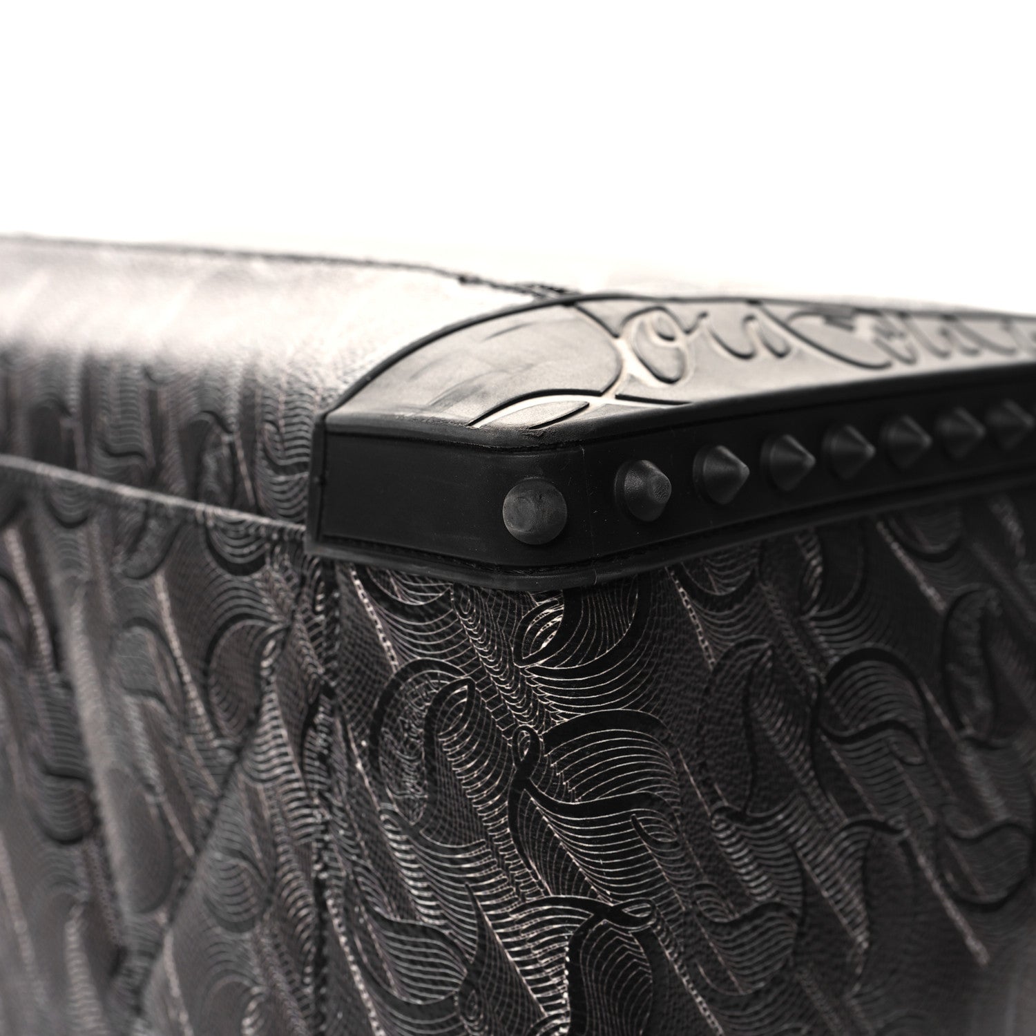 Christian Louboutin Toile Monogram Calfskin Printed Spikes Sneakender Duffle Black 11 of 14