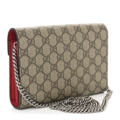 Gucci GG Supreme Monogram Mini Dionysus Chain Wallet Beige Vulcanic Red 5 of 21