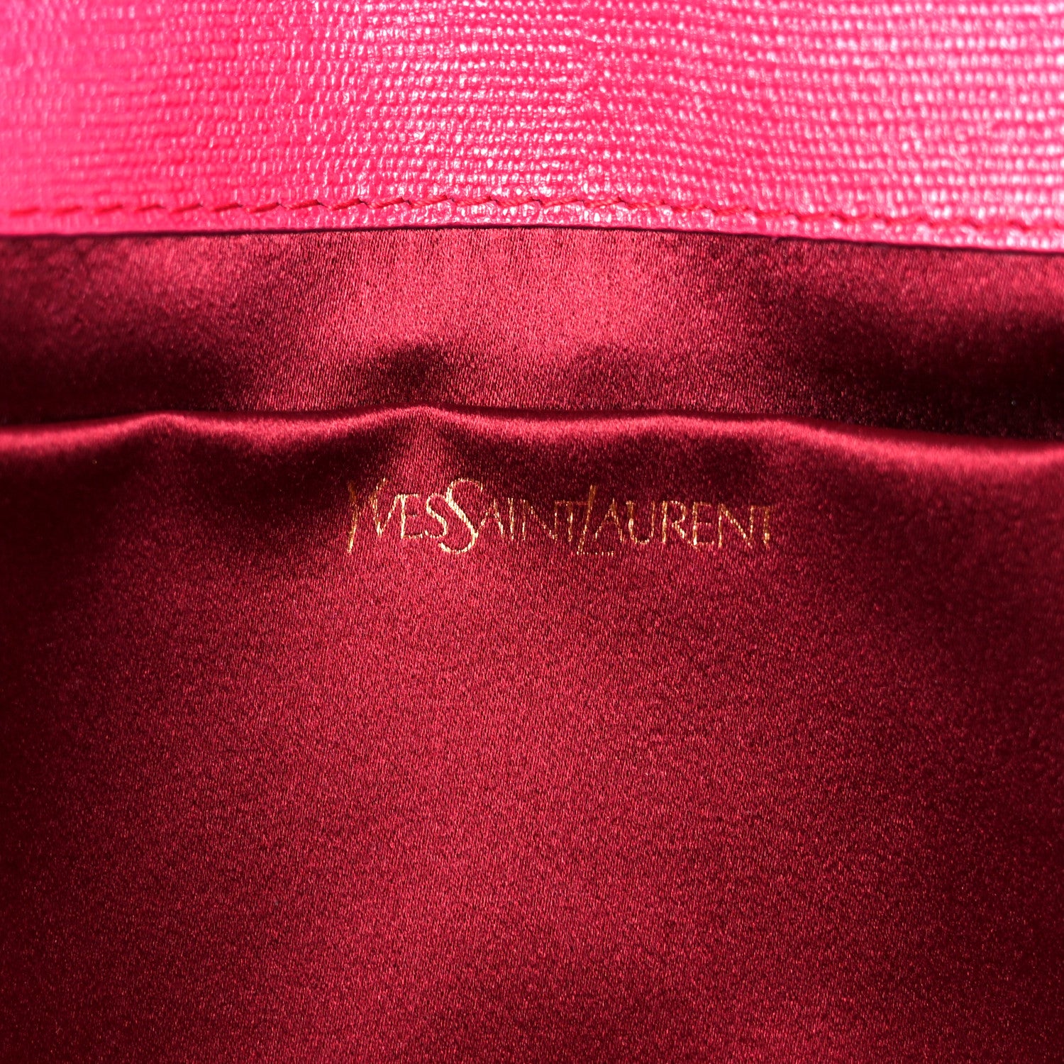 Saint Laurent Textured Calfskin Y Ligne Clutch Fuchsia 11 of 14