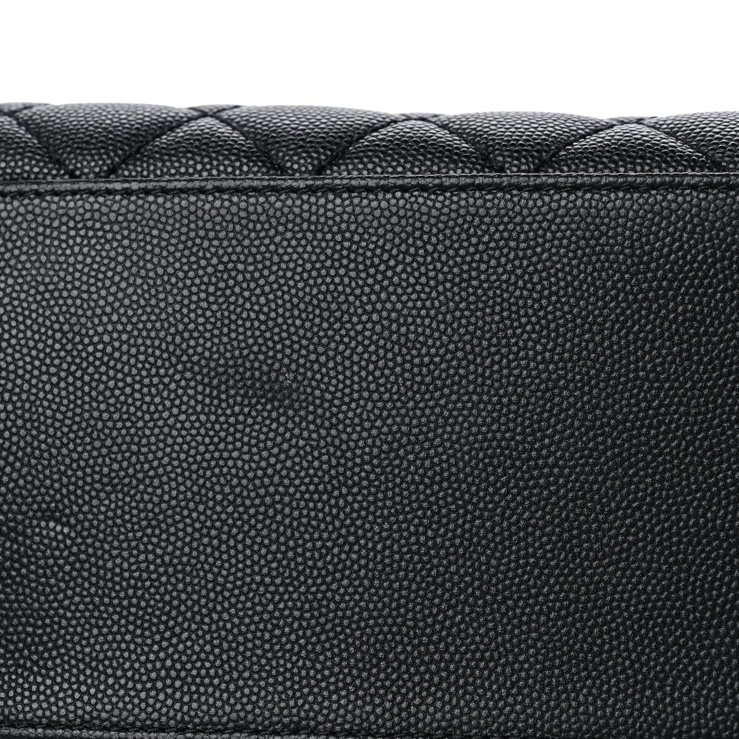 Caviar Lizard Embossed Quilted Small Coco Handle Flap Black