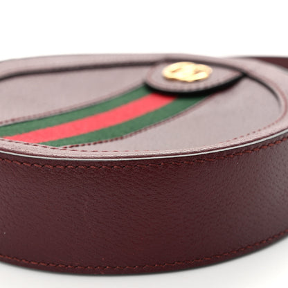Gucci Soft Textured Calfskin Web Mini Ophidia Round Shoulder Bag Vintage Bordeaux 10 of 10
