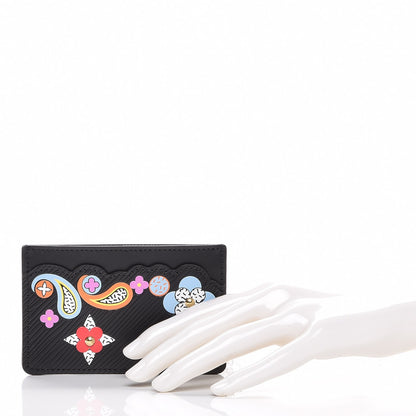 Louis Vuitton Epi Flower Remix Card Holder Black 2 of 7