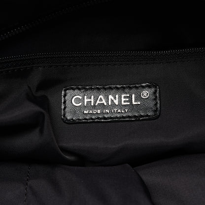 Chanel Coated Canvas Quilted Large Paris Biarritz Tote Black 5 of 9