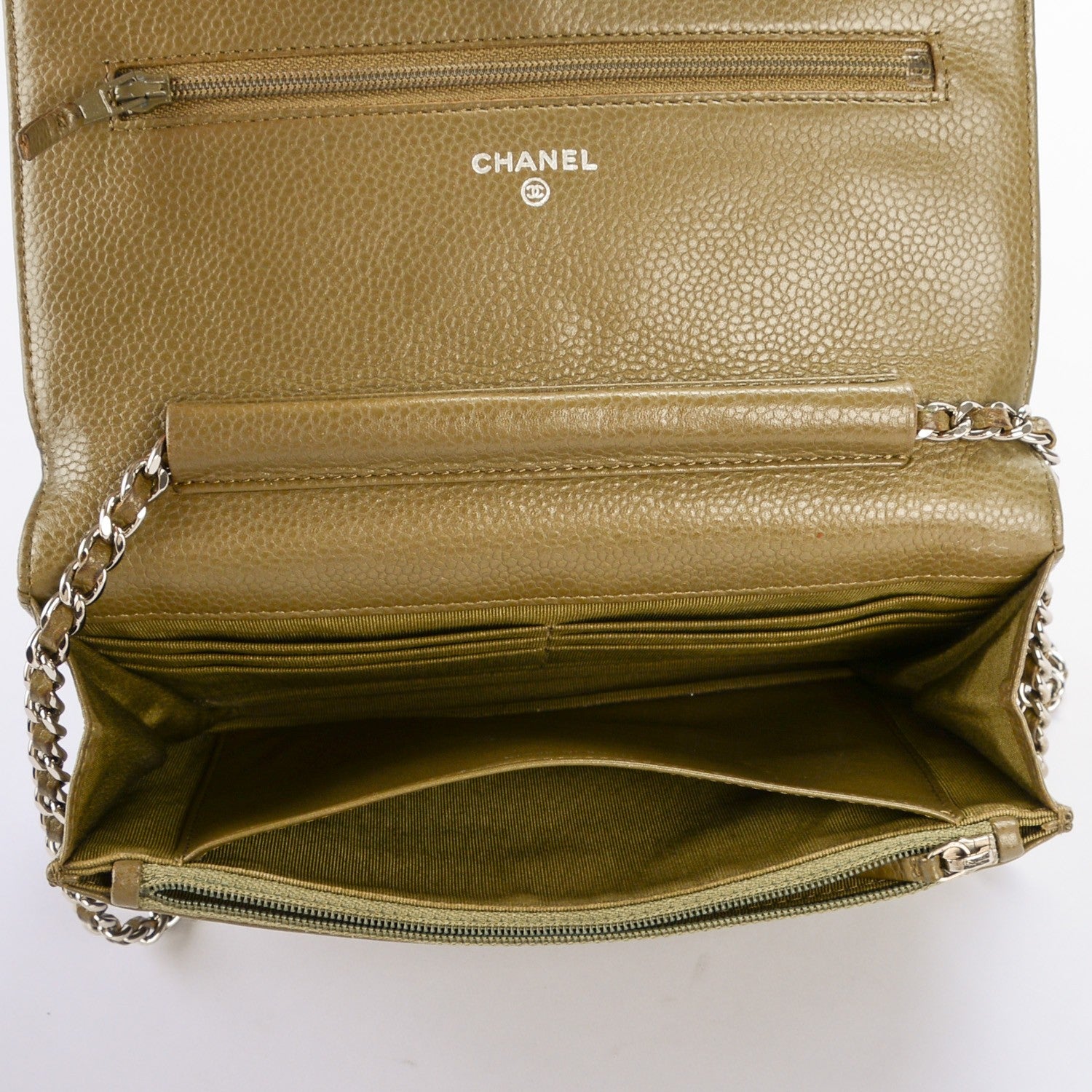 Chanel Caviar Quilted Wallet On Chain WOC Olive 8 of 8