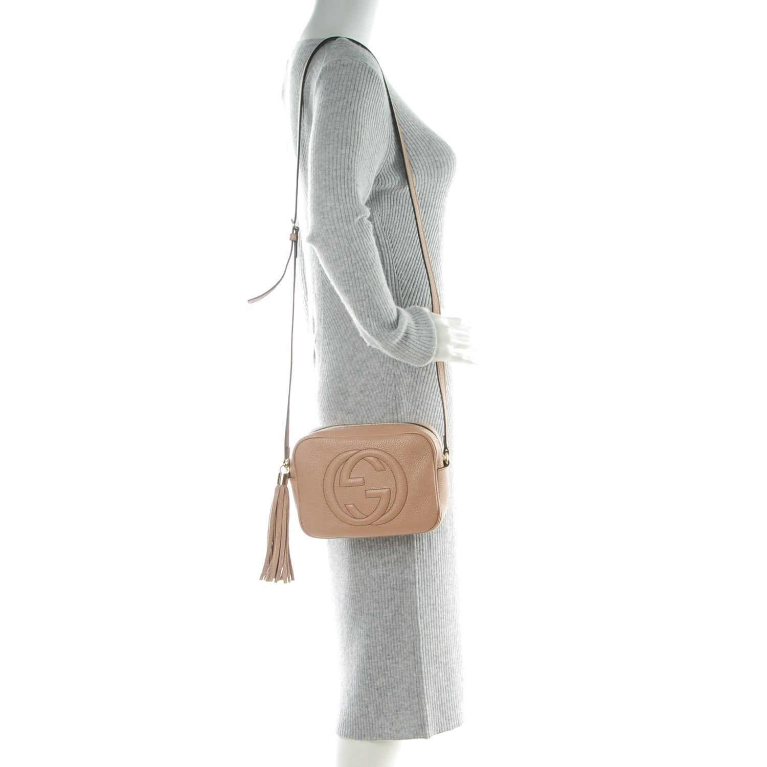 Gucci Pebbled Calfskin Small Soho Disco Bag Rose Beige 2 of 7