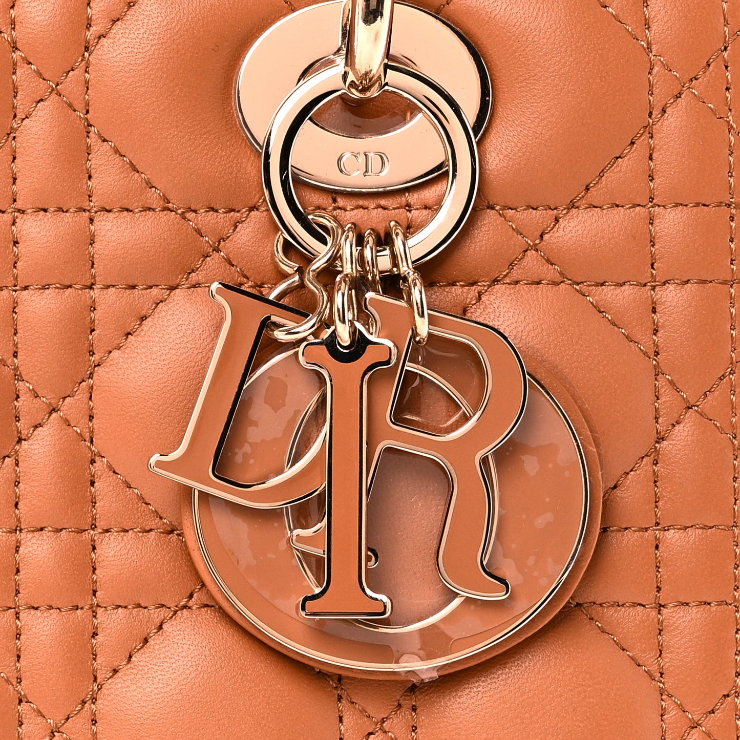 Lambskin Cannage Medium Lady Dior Amber