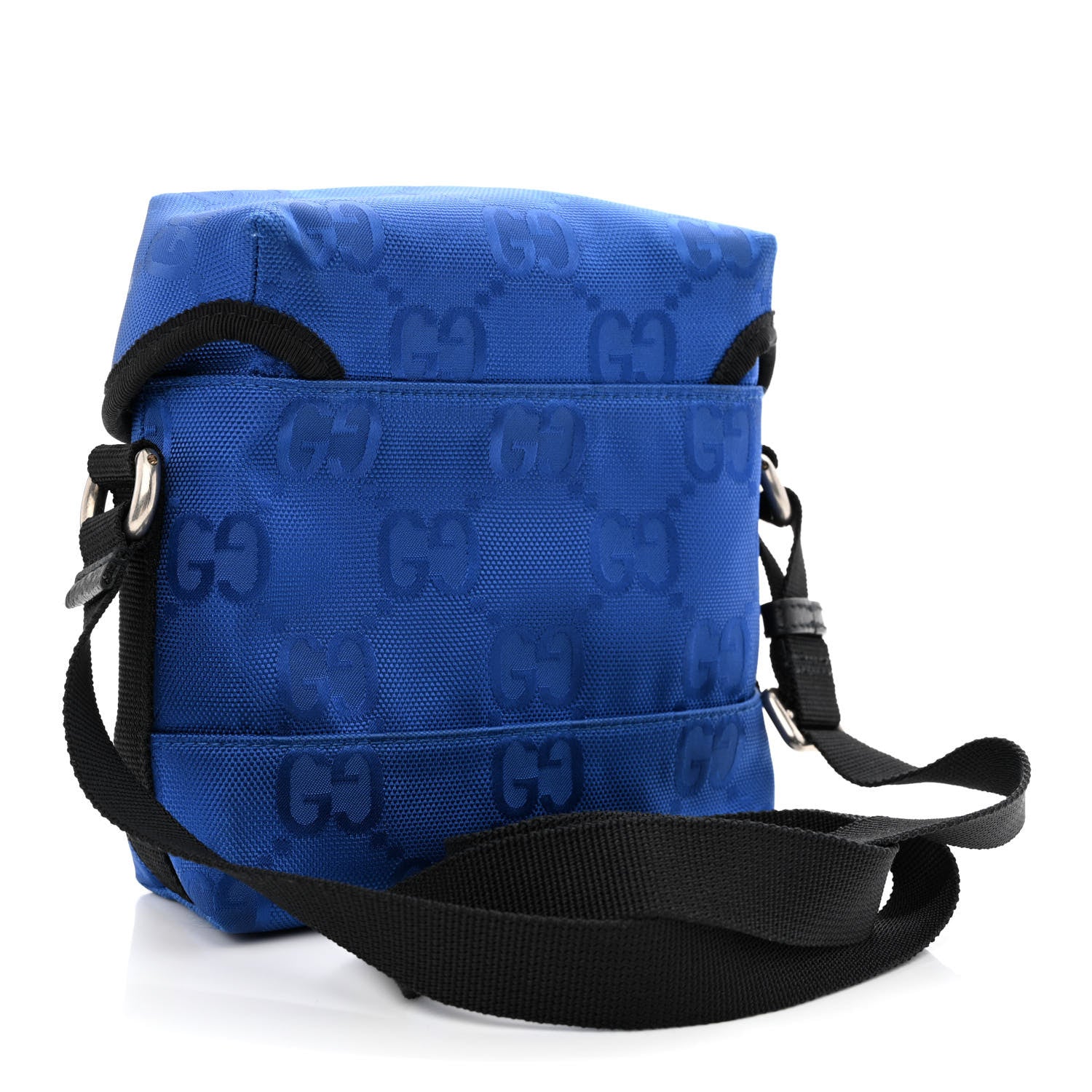 Gucci Econyl Nylon Monogram Off The Grid Messenger Bag Orient Blue Black 3 of 11