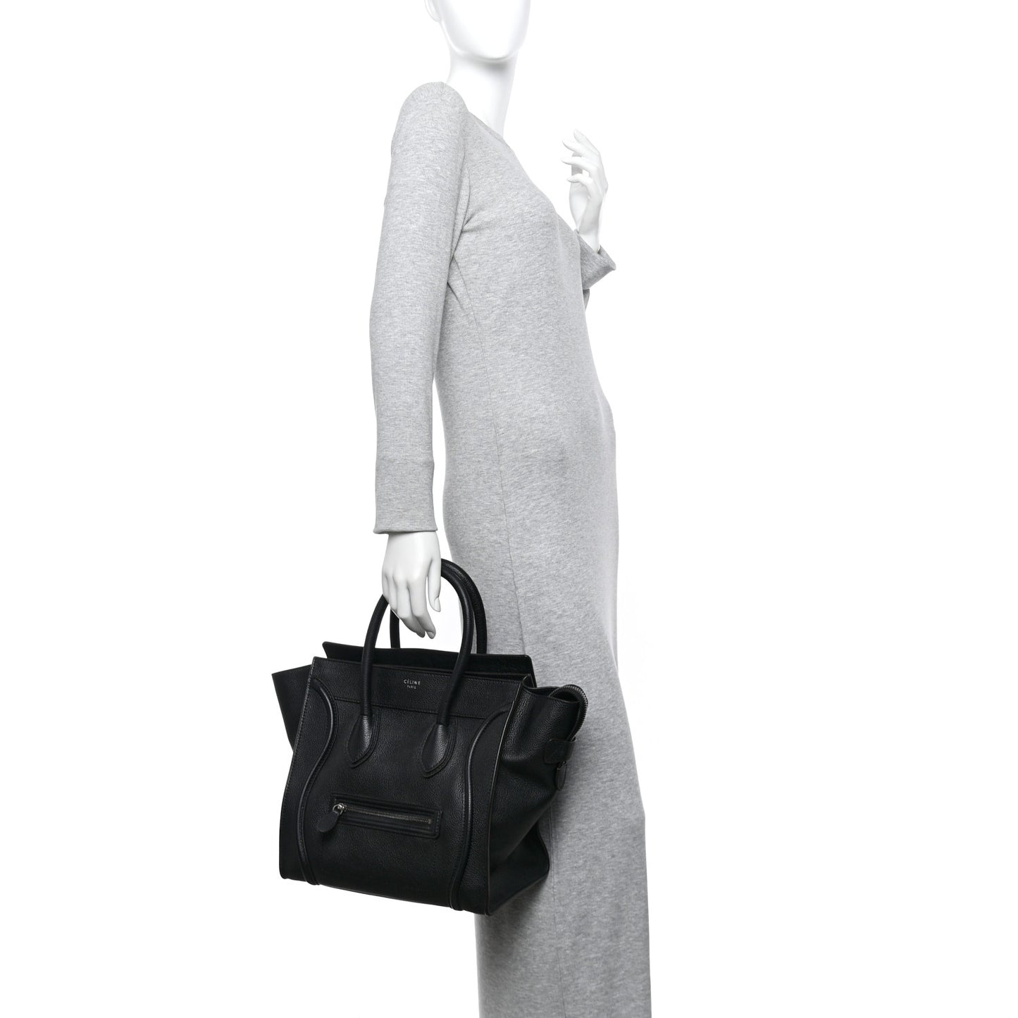 Drummed Calfskin Mini Luggage Black