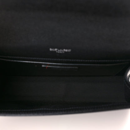 Saint Laurent Grain De Poudre Medium Classic Monogram Kate Satchel Black 4 of 8
