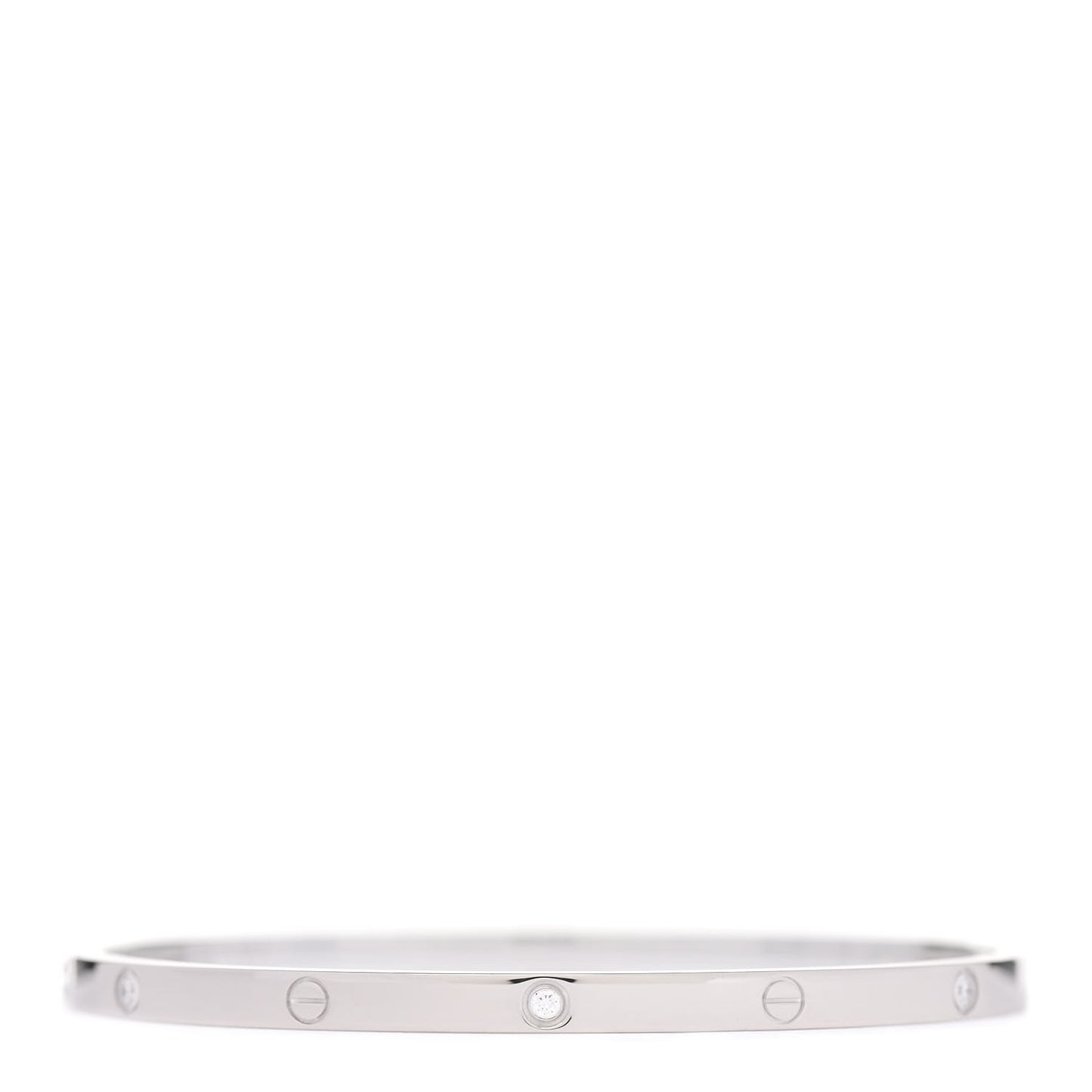 18K White Gold 6 Diamond Small LOVE Bracelet 17