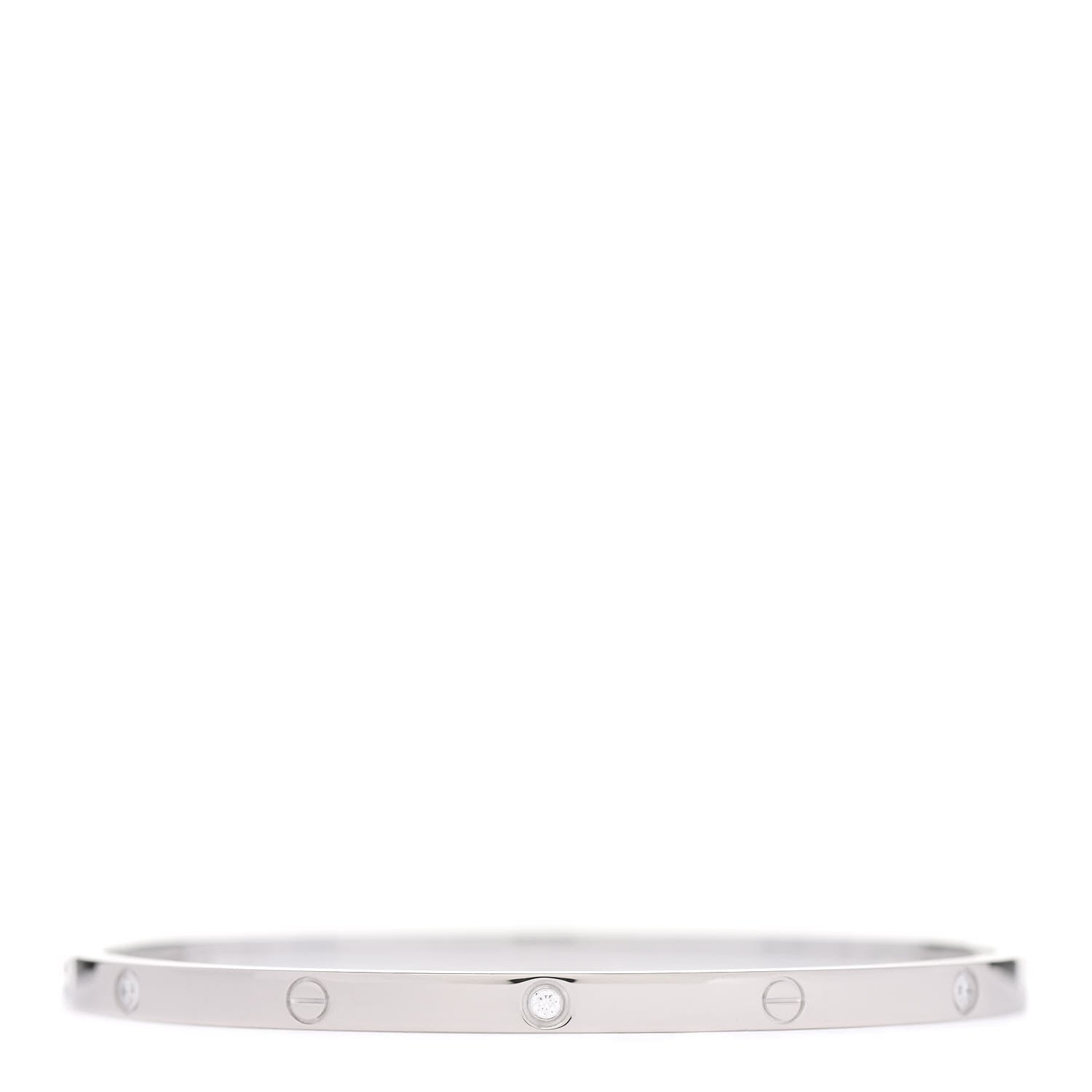 Cartier 18K White Gold 6 Diamond Small LOVE Bracelet 17 2 of 5